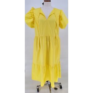 Who What Wear Women's Size XXLarge Short Sleeve Golden‎ Kiwi Midi Dress New